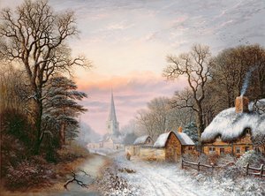 Winterlandschap, 1869 door Charles Leaver
